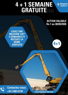 Louez une machine CAT® pendant 4 semaines et bénéficiez la 5ième semaine gratuite !